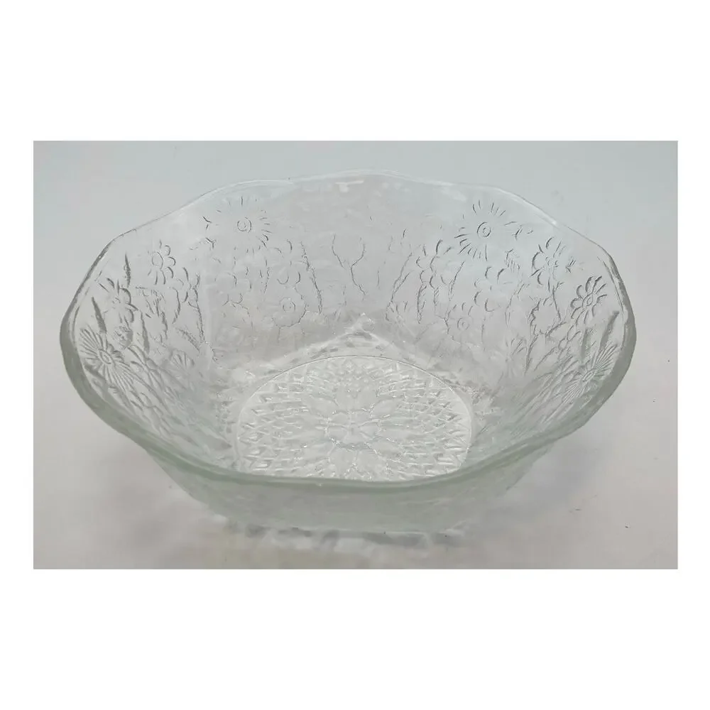 Vintage Indiana Pressed Glass Pineapple Floral Pattern (618) 7.5